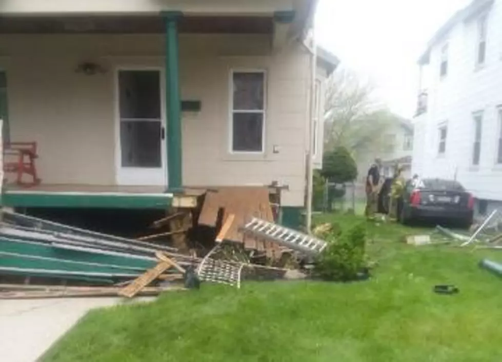 Out-of-Control Car Hits Two Houses on Binghamton’s West Side