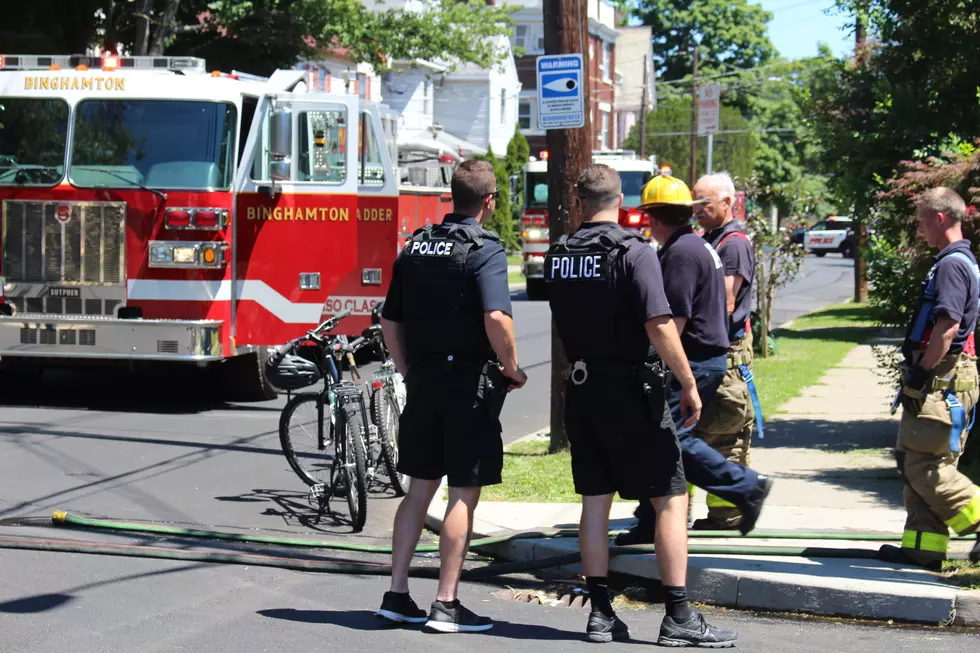 Fire equipment blocked North Street while crews extinguished an apartment blaze. (Photo: Bob Joseph/WNBF News)