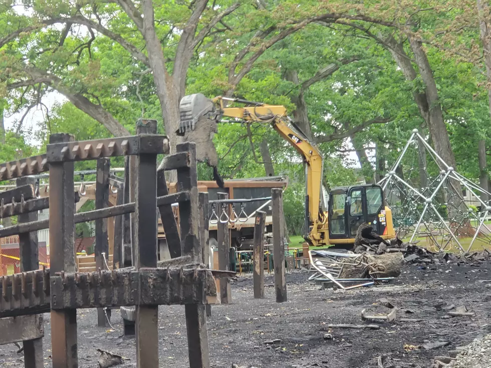 Demolition of Fire-Damaged Rec Park Playground Underway