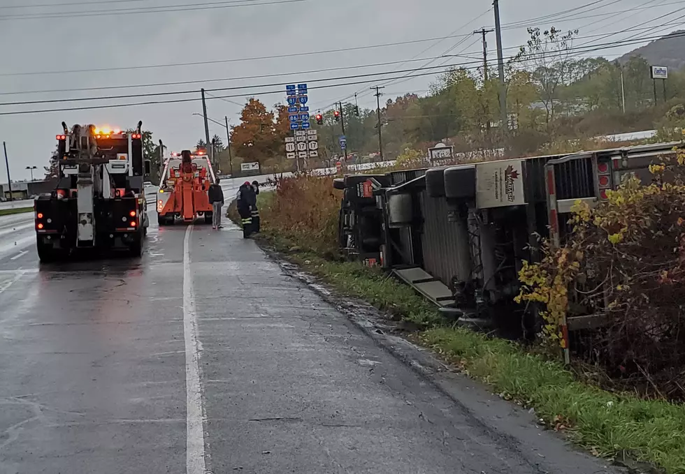 Tractor-Trailer Overturns Near Kirkwood Truck Stop