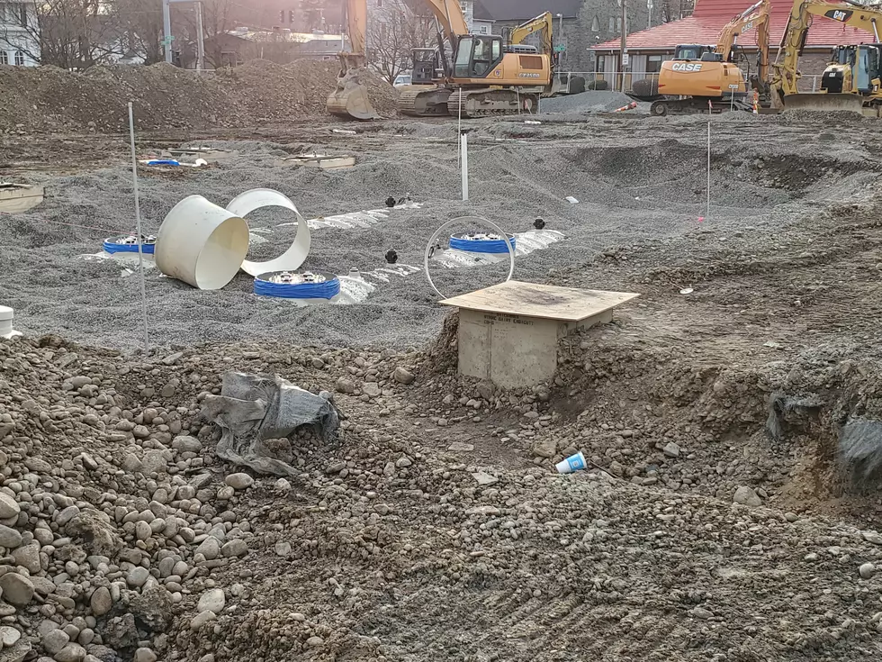 Gasoline storage tanks are in the ground at the future Byrne Dairy store site in Endicott. (Photo: Bob Joseph/WNBF News)