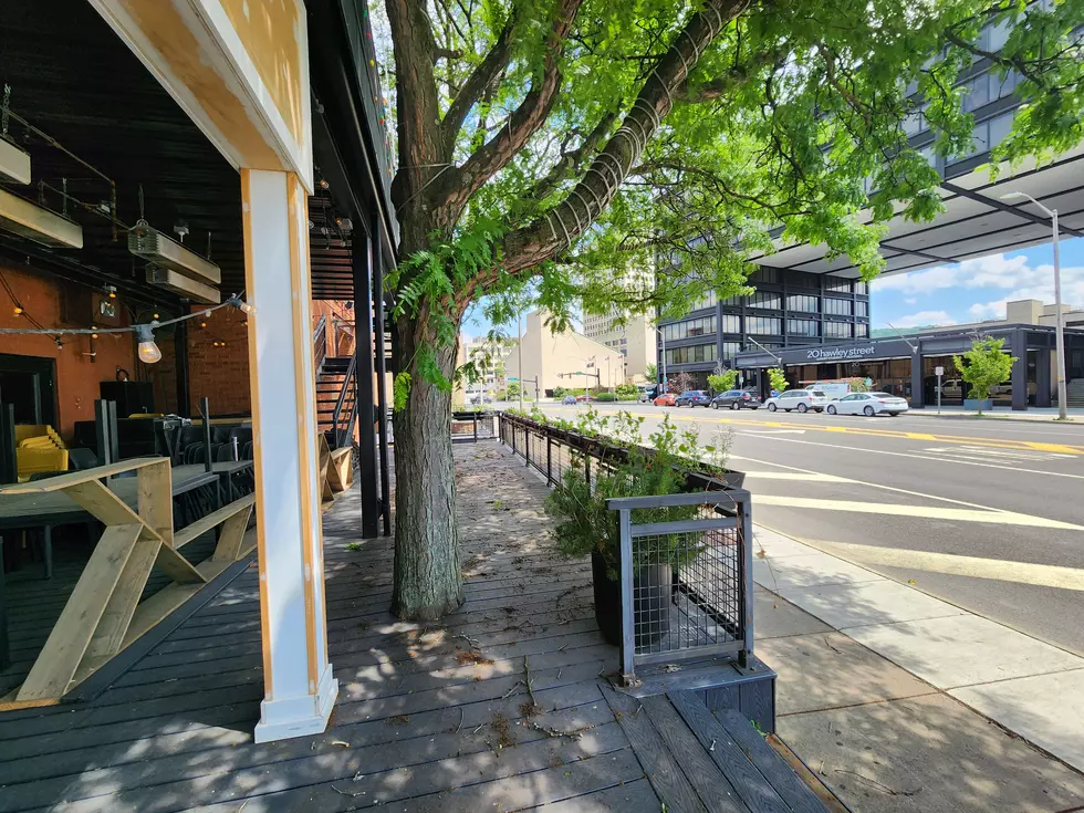 The view looking east from what had been an outdoor seating area at the former Stone Fox restaurant on June 20, 2025. (Photo: Bob Joseph/WNBF News)