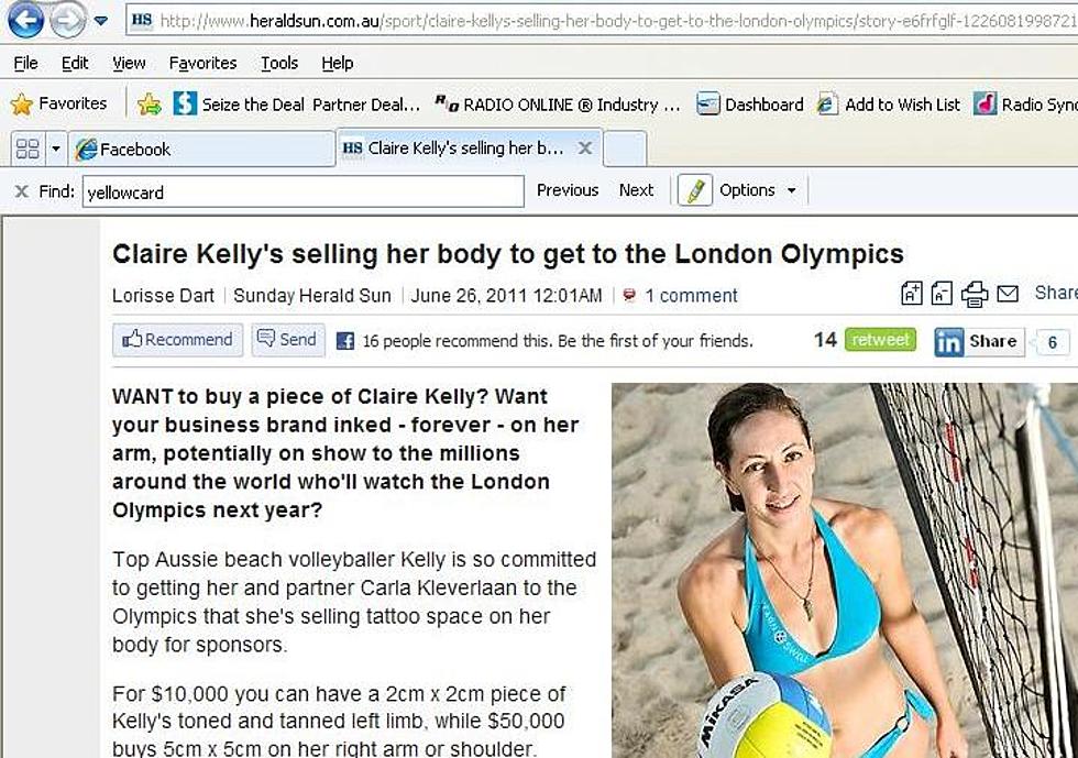 Australian Beach Volleyball Player Tried Auctioning Tattoos On Her Body