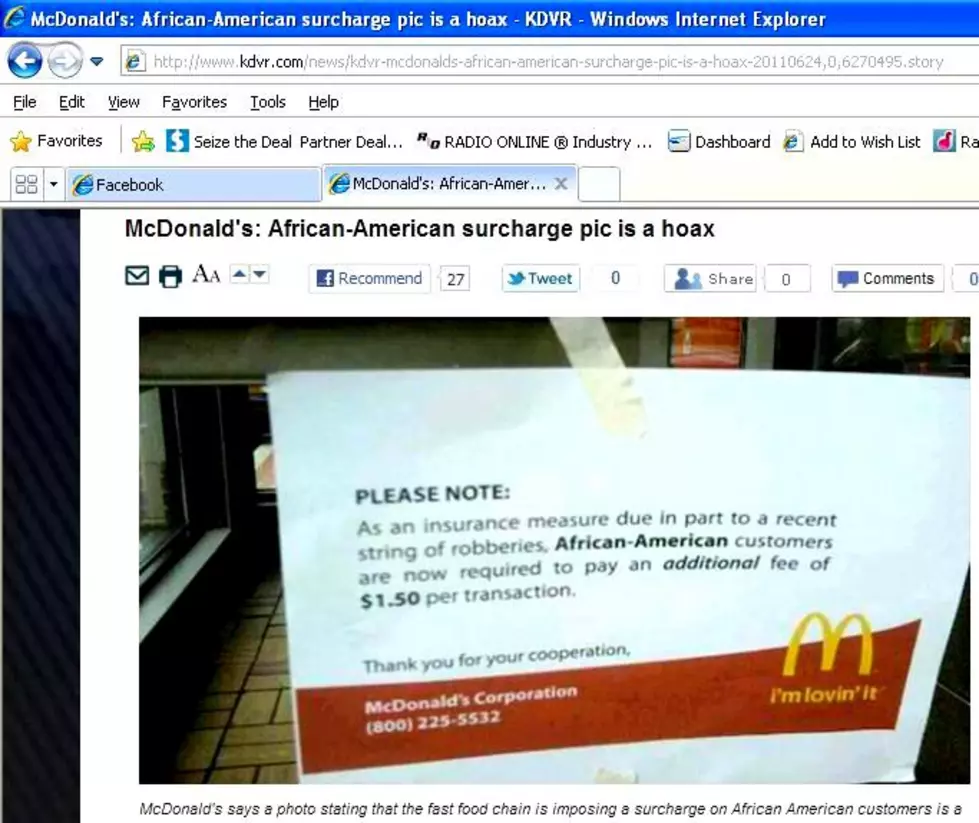 Viral Photo Of Racist Flyer At McDonald’s Is A Hoax