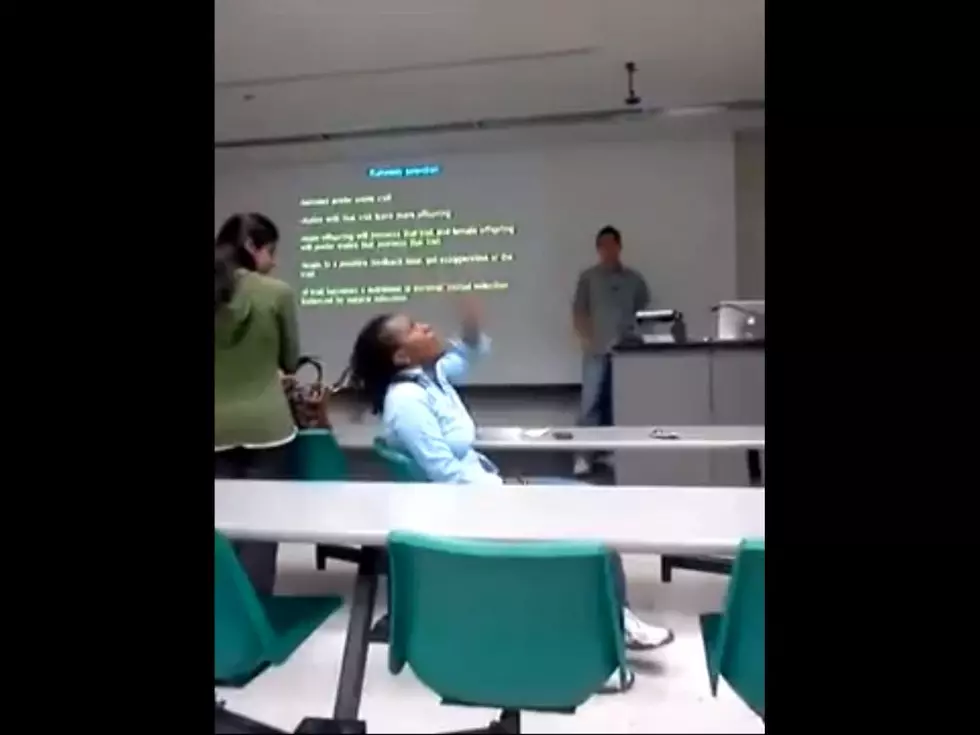 Woman Freaks Out in an Evolution Class- Explicit [Video]