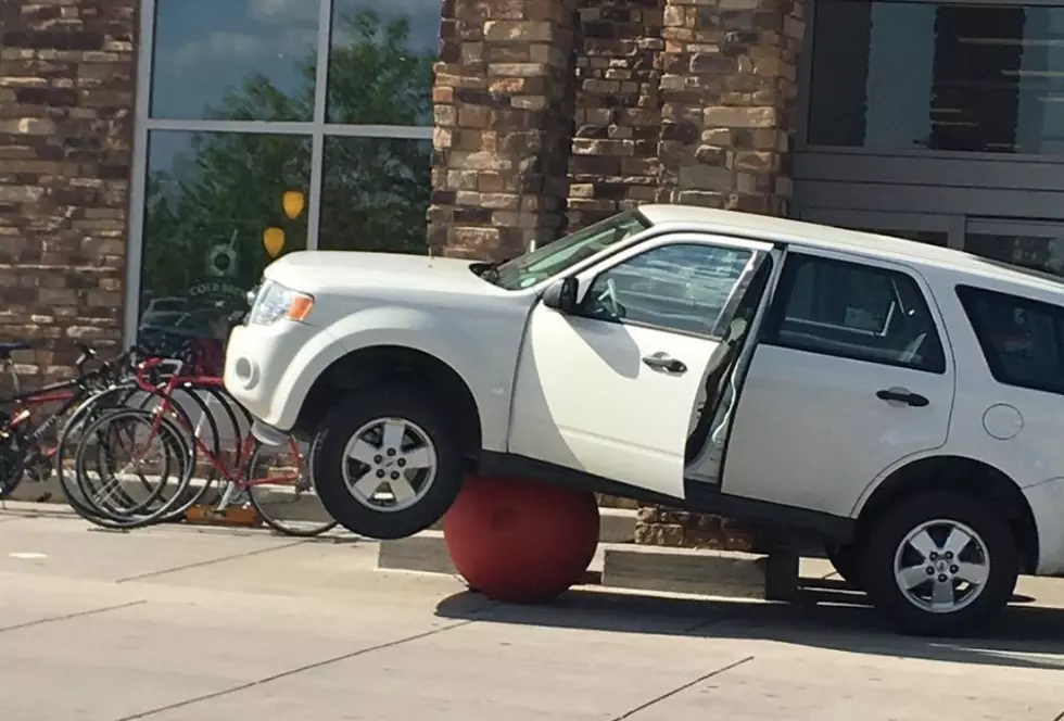 SUV Gets Stuck On Red Ball Outside Fort Collins Super Target [PHOTOS]