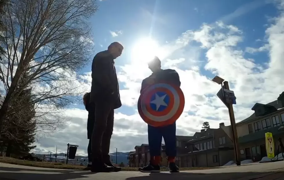 Kid Dressed As Captain America Brings Joy to Colorado Businesses
