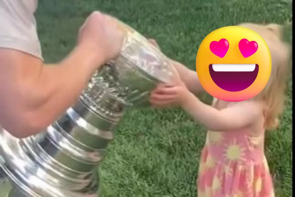 Colorado Avalanche Landeskog Lets Daughter Drink from Stanley Cup