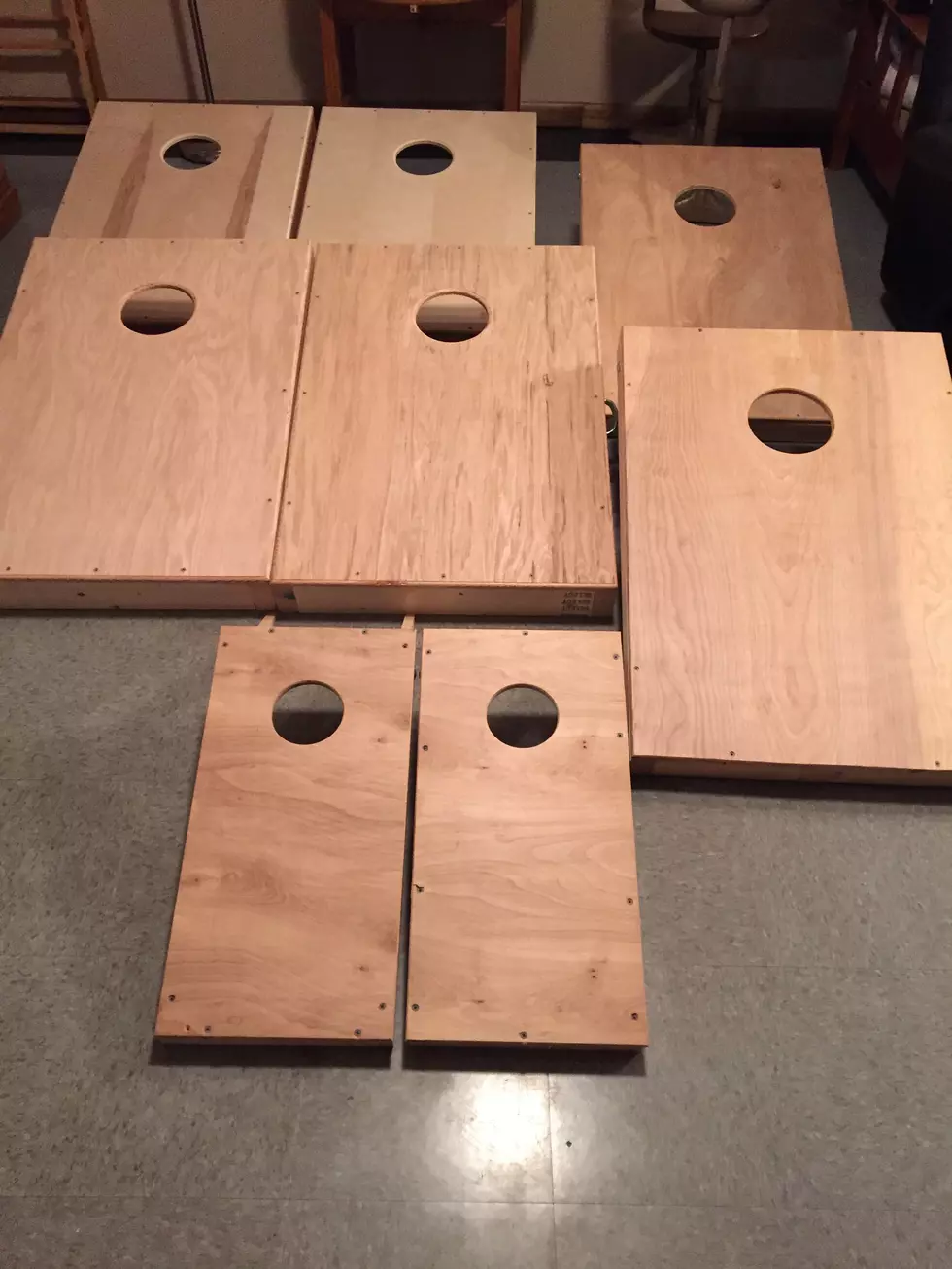 Louie G Is At It Again Making Corn Hole Game Boards