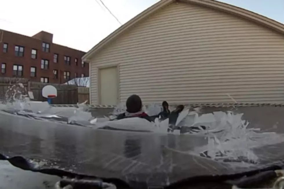 Breaking the Ice on a Frozen Trampoline Is Strangely Satisfying [VIDEO]