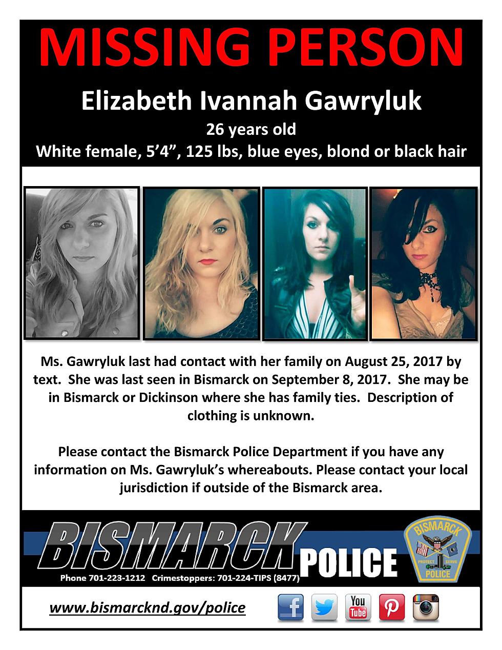 26 Year Old Woman Missing in Bismarck