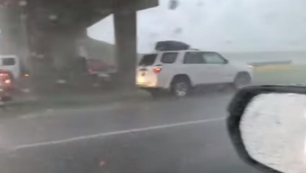 (WATCH) Hail Stopping Traffic Near Steele On I94
