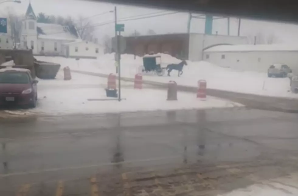 Amish Buggy Doing Donuts in a Parking Lot [VIDEO]