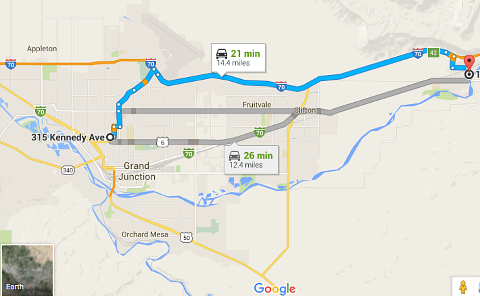 Which is the Faster Route from Grand Junction to Palisade?