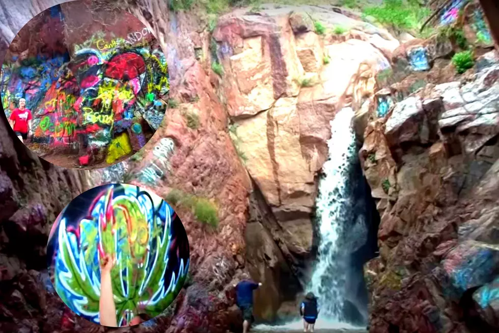 Colorado’s Rainbow Falls is Famous + Named for Colorful Graffiti