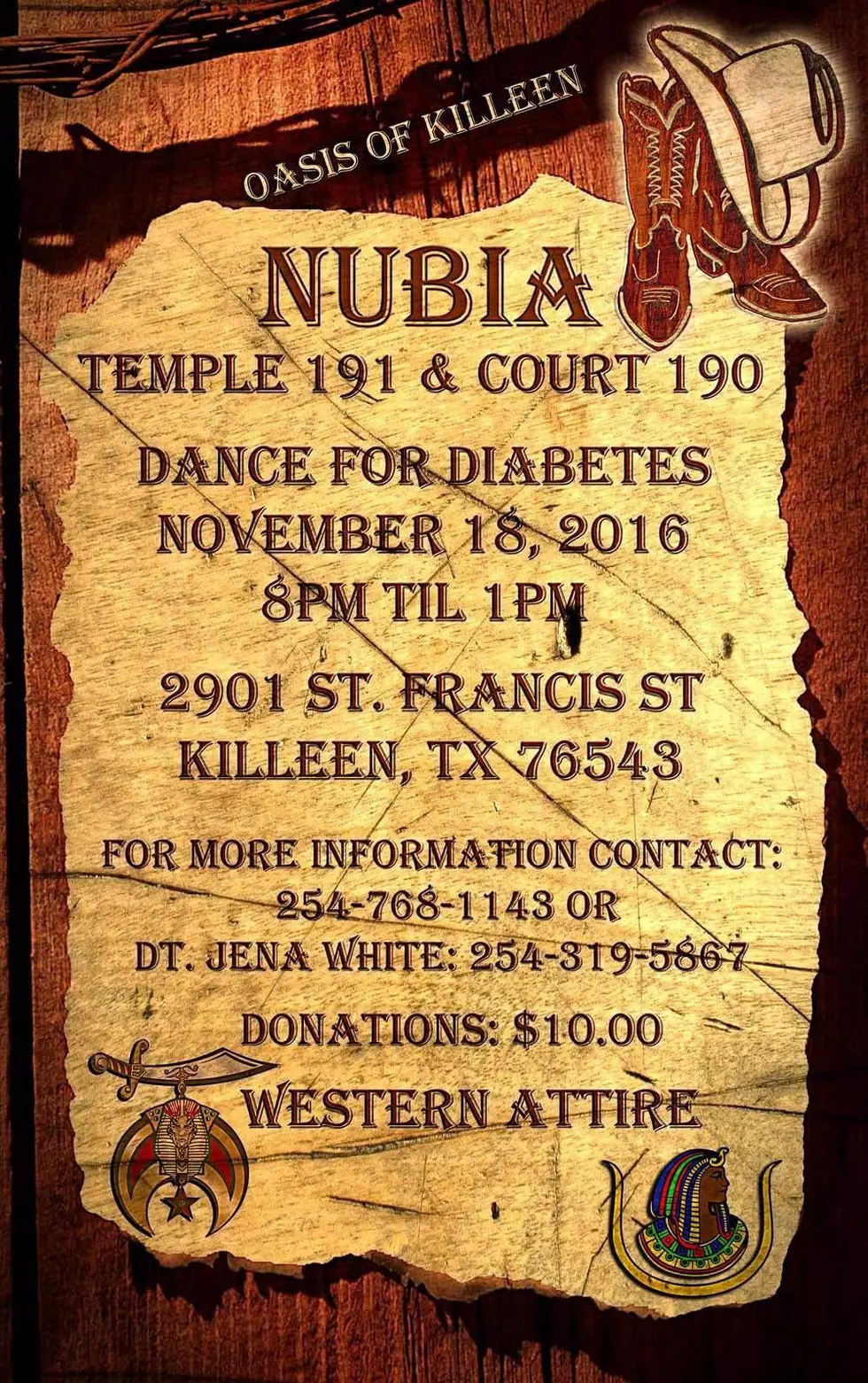 Nubia Temple 191 & Nubia Court 190 Dance For Diabetes: Western Style