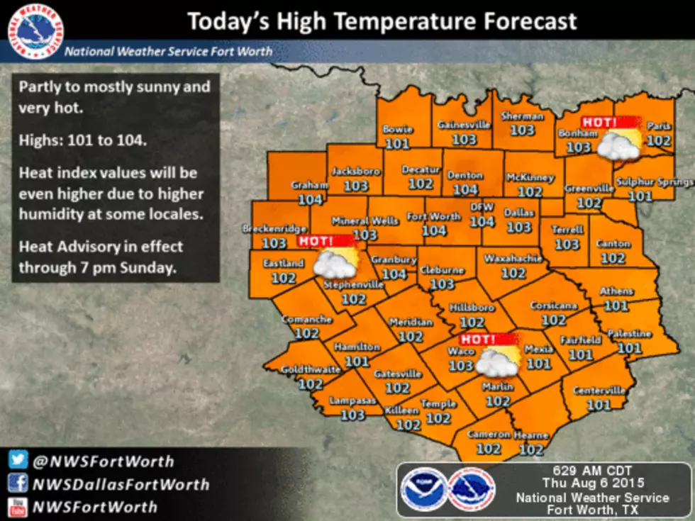 Central Texas Area Under Extreme Heat Advisory