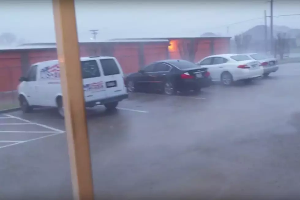 Horizontal Rain and a Massive Thunderbolt Outside Our Studios [VIDEO]