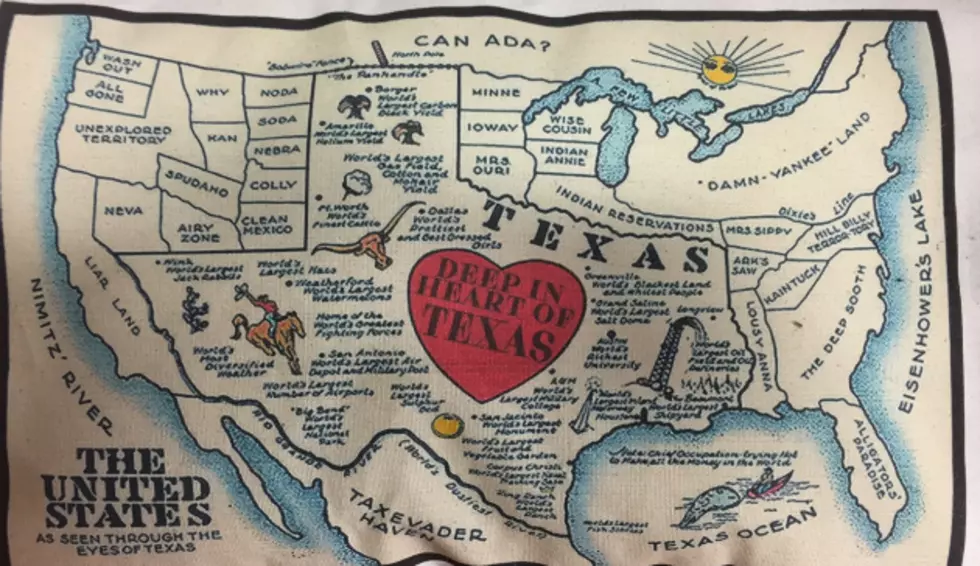 Map of USA as Seen Through the Eyes of Texas