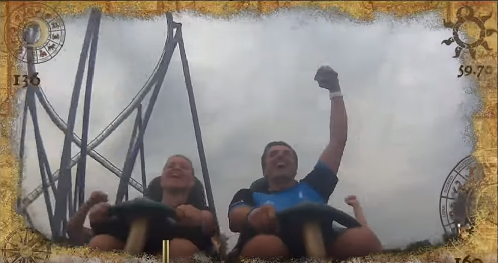 Man Catches Strangers Cell Phone While Riding a Roller Coaster