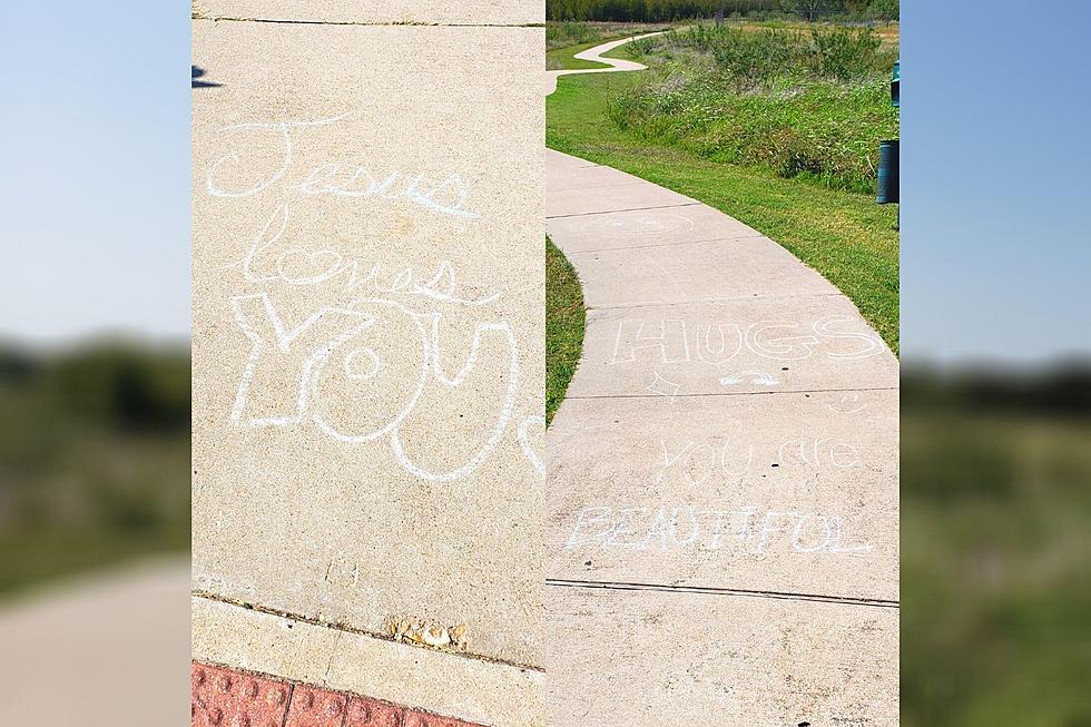 Positive Message Chalked at Pepper Creek Trail in Temple