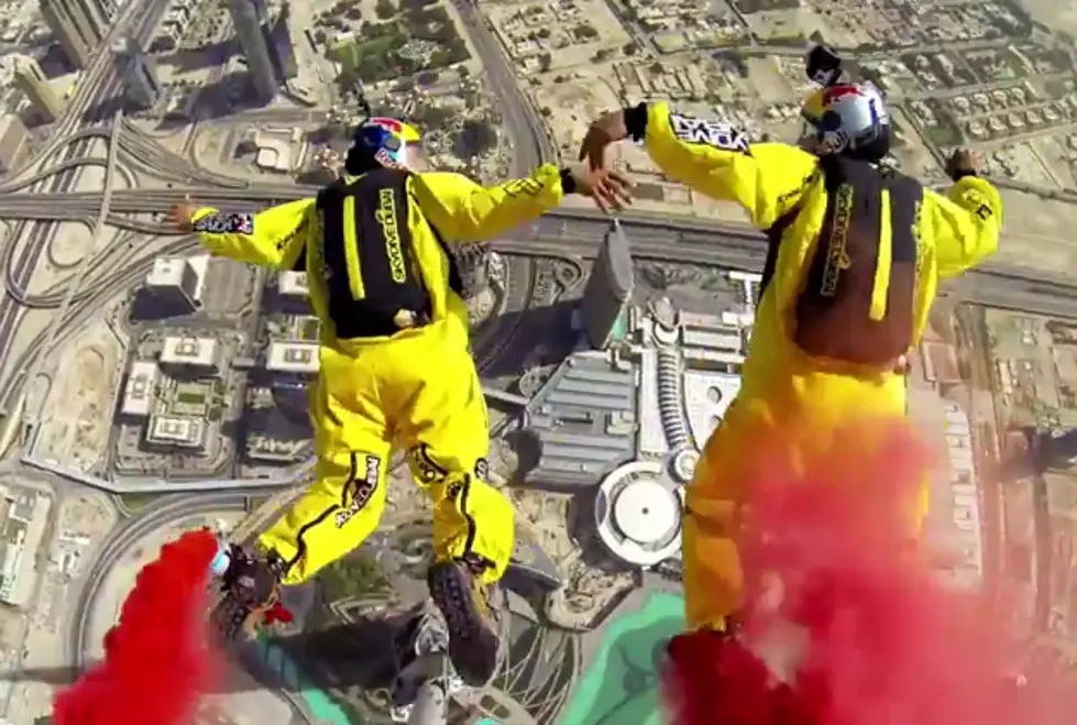 Video of a World Record Base Jump From Above the Pinnacle Off of the Burj Khalifa in Dubai