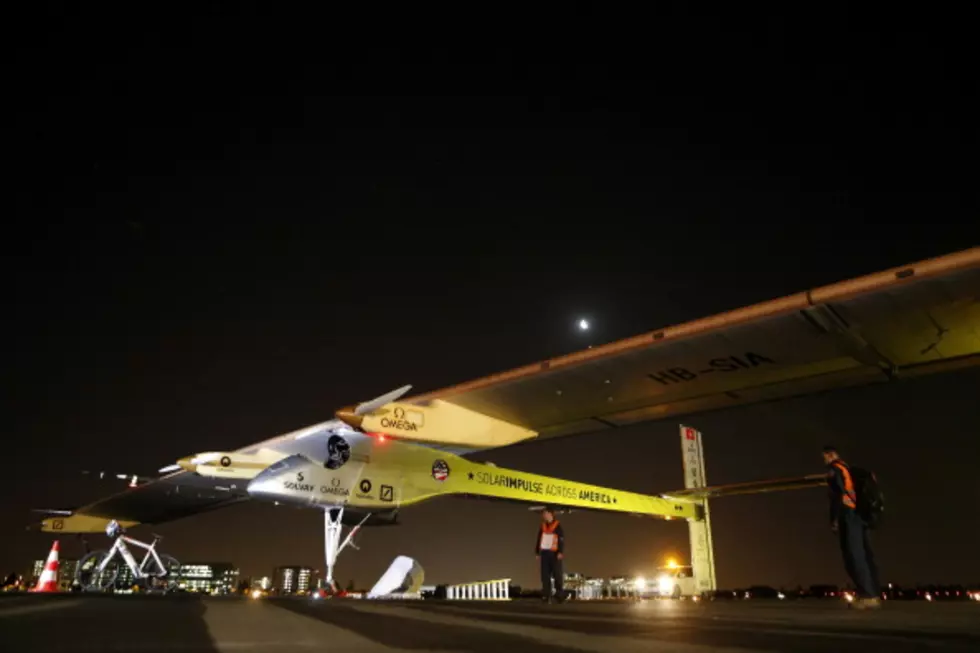 Solar Powered Plane Takes Off From Dallas-Fort Worth International Airport To Continue Journey