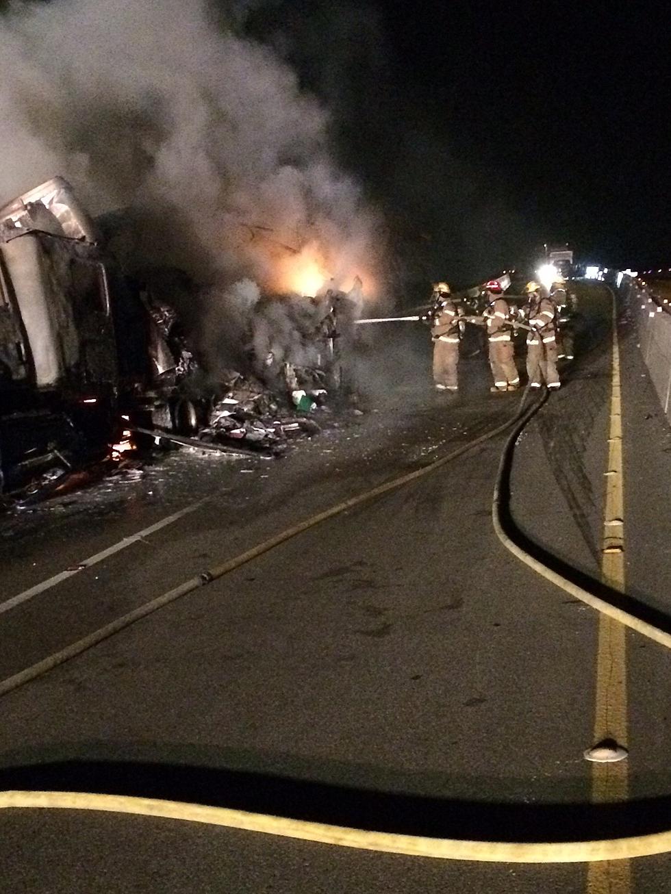 Tractor Trailer Fire Causes Major Delays on I-35 in Temple