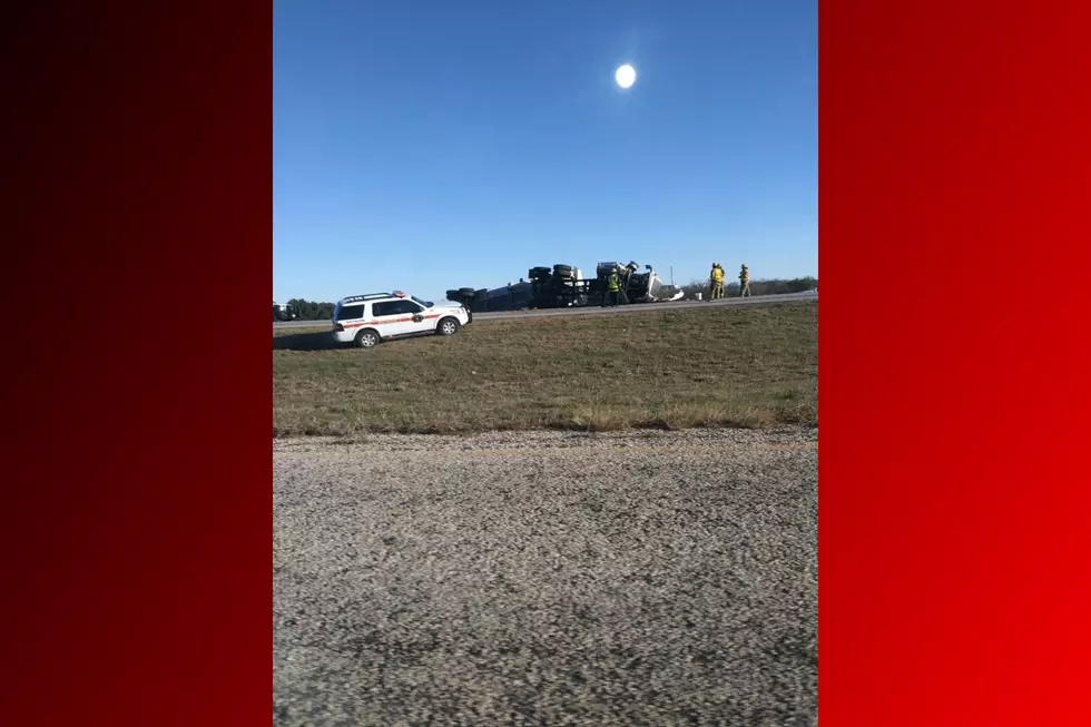 Truck Flipped on 190/I-14