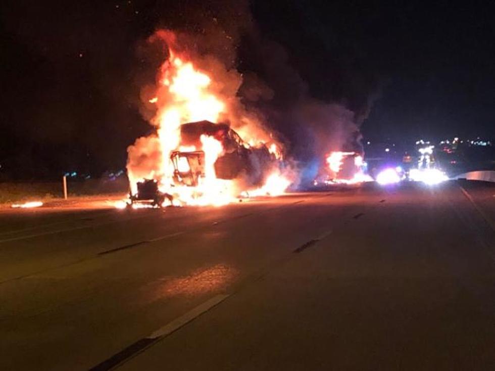 Truck Drivers Hospitalized After Fiery Crash on I-35 in Lorena
