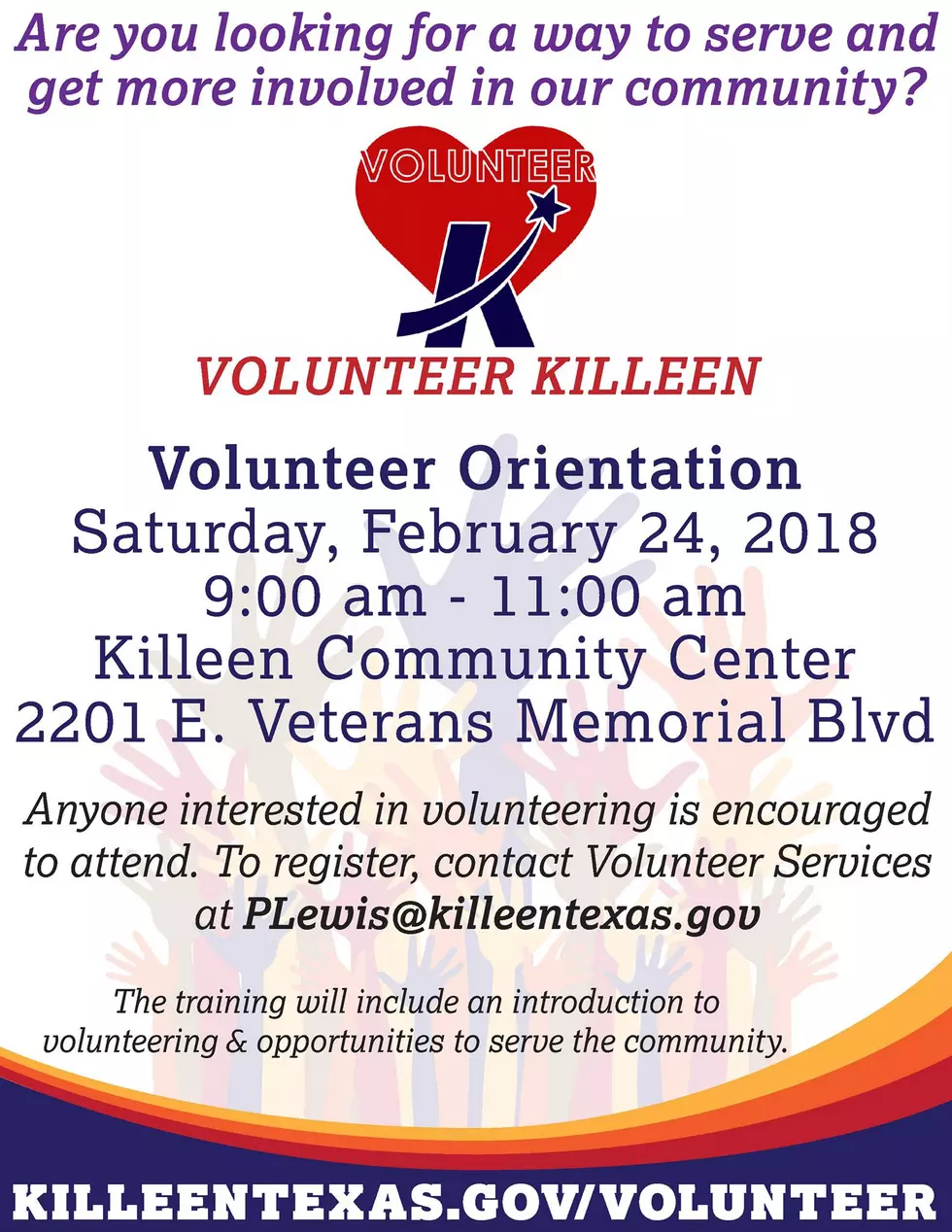 City Of Killeen Is Offering A Free Volunteer Orientation