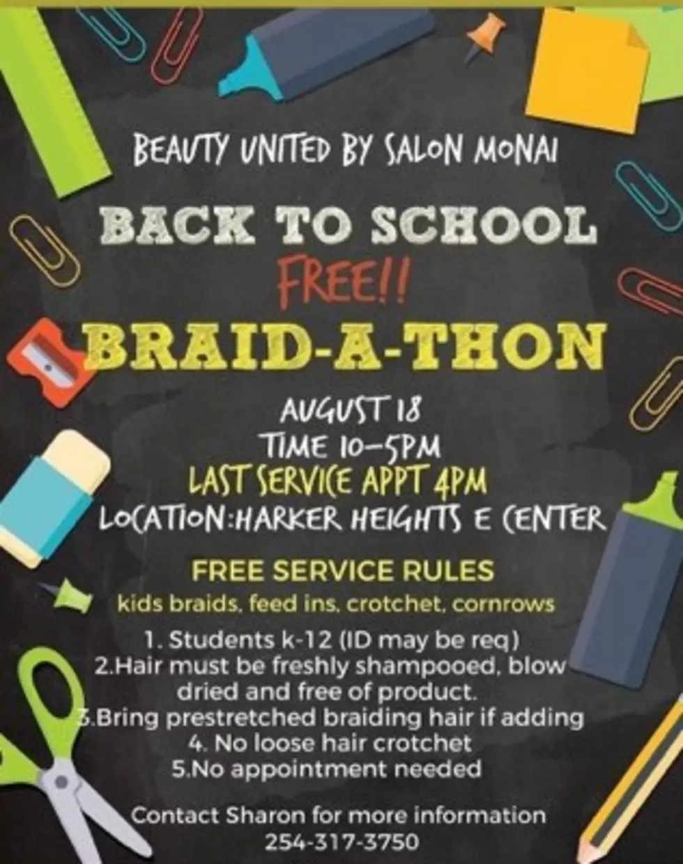 Beauty Salon in Killeen holding a Free Back To School Braid -A-Thon