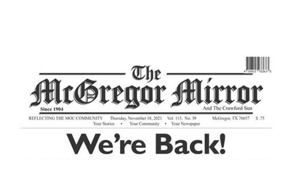 CTX Local News Paper ‘McGregor Mirror’ Is Back Up and Running