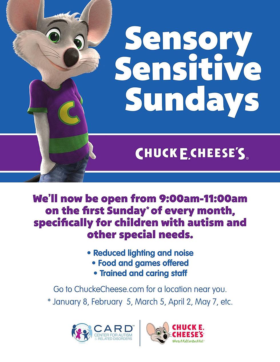 Dartmouth Chuck E. Cheese to Host Events for Children with Autism