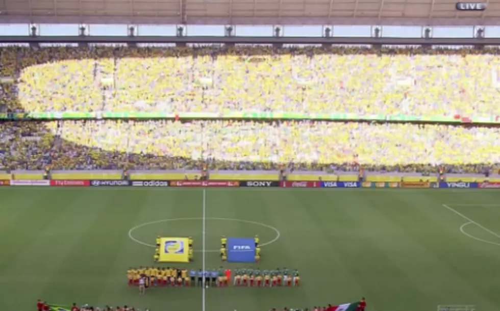 Video of 60,000 Brazilian Soccer Fans Singing National Anthem in Unison