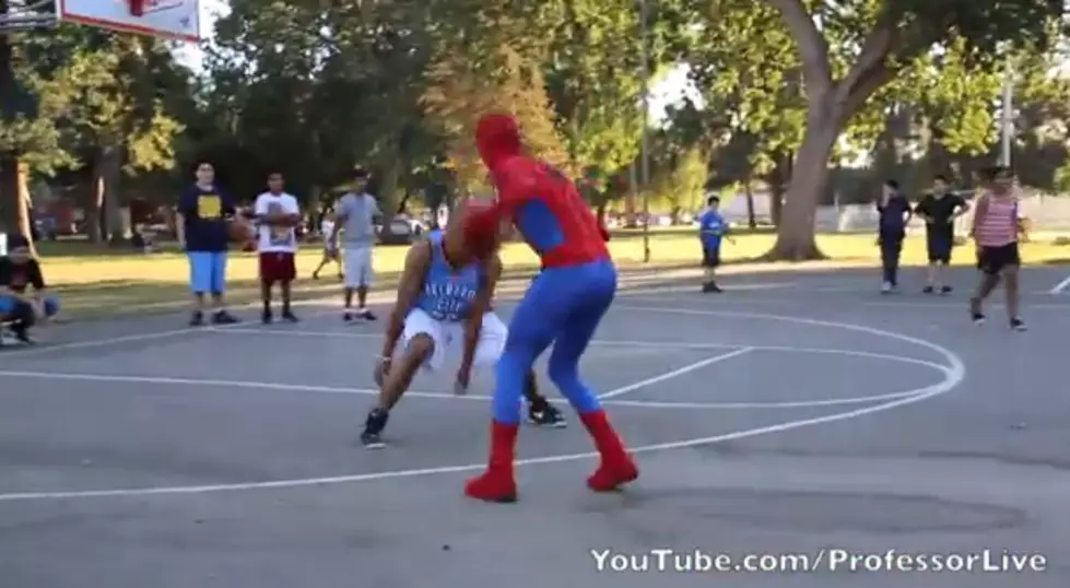 As You Would Expect, Spiderman Is Pretty Good At Basketball [VIDEO]