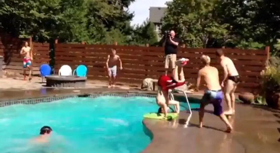 Watch This Crazy Awesome 11 Man Pool Slam Dunk [VIDEO]