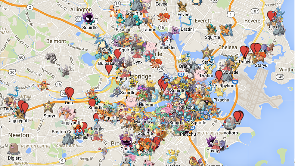 All The Rare Pokemon In Boston Are Located On Google Maps
