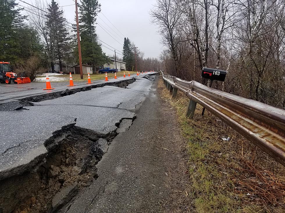 Structure Failing Closes Part of River Road in Caribou