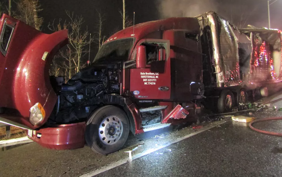 Tractor Trailer Destroyed After Fire on I-95 [PHOTO]