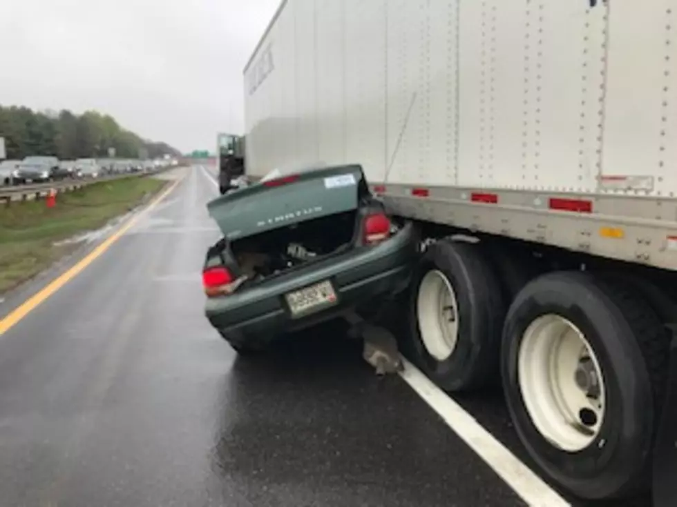 Car Crashes Under a Tractor Trailer in Southern Maine [PHOTOS]