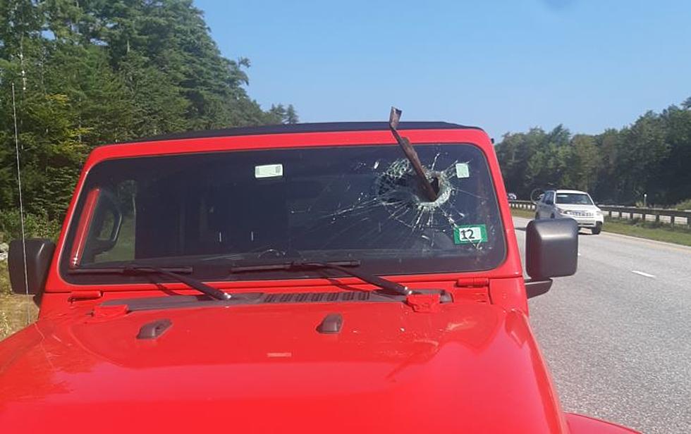 Woman Injured after Metal Debris Stuck in her Windshield on I-95 in Maine