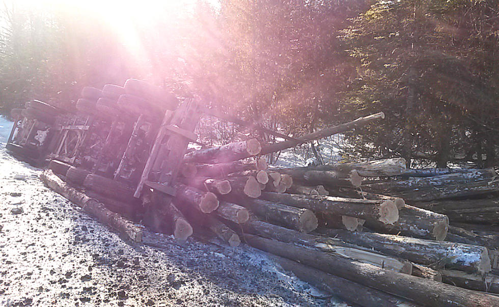 Mapleton Man Escapes Injury in Log Truck Crash in Woodland