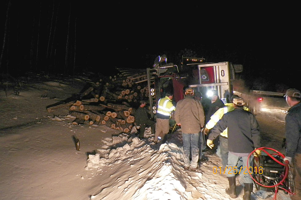 Driver Injured in Southern Aroostook Logging Truck Rollover Crash
