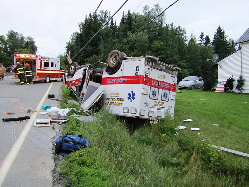 Ambulance Rollover on Route 11 in Masardis