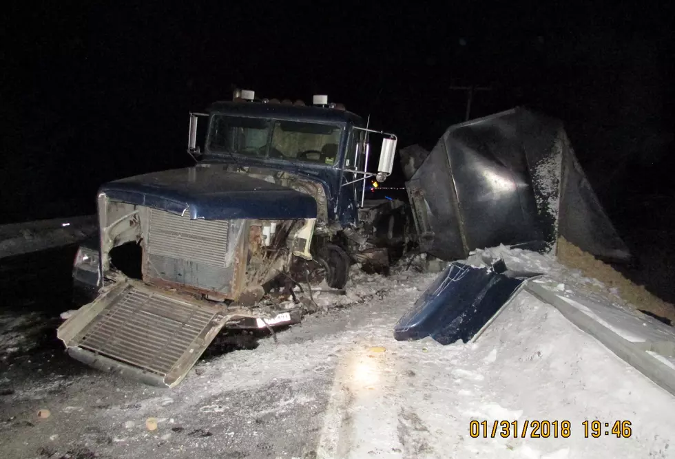 Potato Truck Strikes Flatbed Trailer on Route 1A in Mars Hill