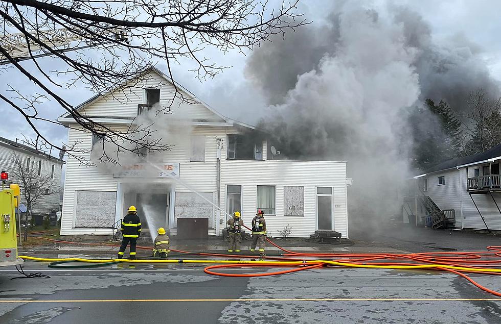 Fire Destroys Building on Main Street in Saint-Leonard, N.B.