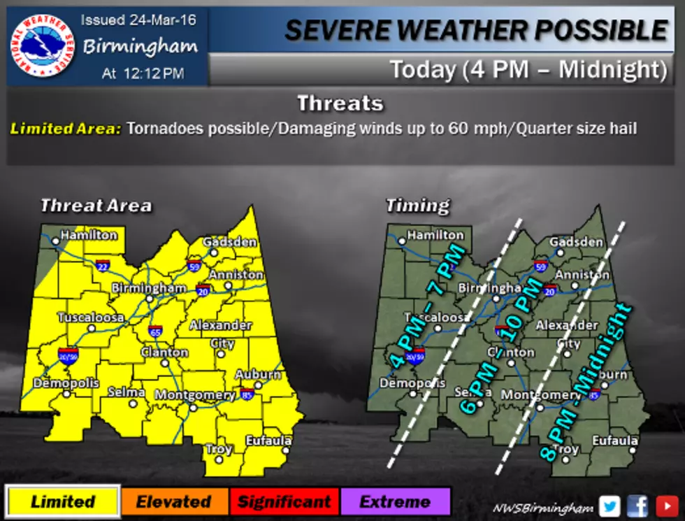 SEVERE STORMS LIKELY TODAY