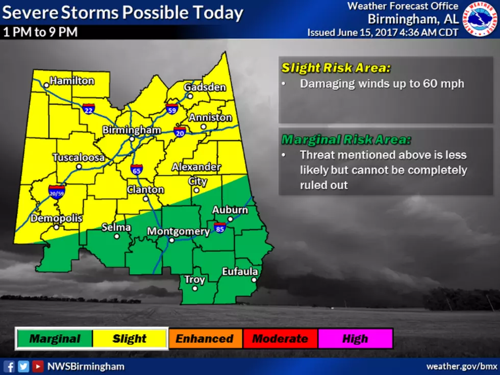 Severe Storms Possible in West Alabama This Afternoon