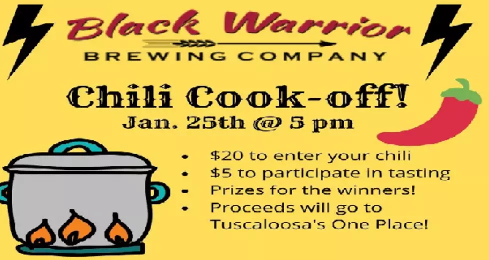 Black Warrior Brewing Co. Chili Cook-Off, January 25th @ 5PM